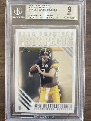 2004 Topps Chrome Premier Prospects #PP1 Ben Roethlisberger BGS 9 - Image 1 of 2