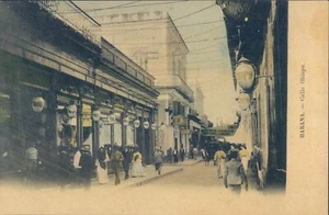 CUBA HABANA HABANA animada calle Obispo años 1910 PC - Imagen 1 de 2