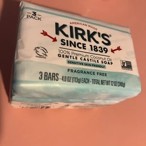 Kirk's Gentle Castile Soap - Fragrance Free 3 - 4 oz Bar(S) - Picture 1 of 3