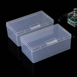 1pcs Storage Box Rectangular Plastic Transparent With Lid Container Case Holder - Picture 1 of 6