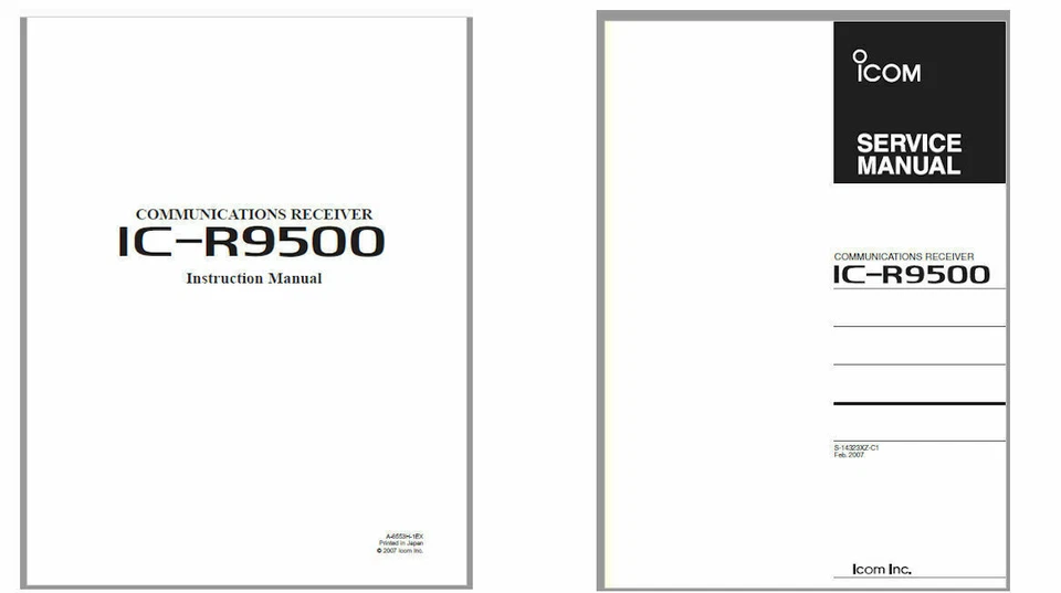 ICOM IC-R9500 R9500 326 PÁGINAS HQ INSTRUCCIONES + MANUAL DE SERVICIO - PAPEL 32LB Foto 1 de 1