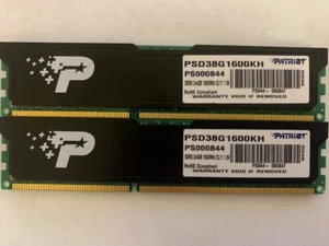 PATRIOT 8GB (2X4GB) DDR3-1600MHz PC3-12800 1.5V UDIMM PSD38G1600KH - Picture 1 of 2