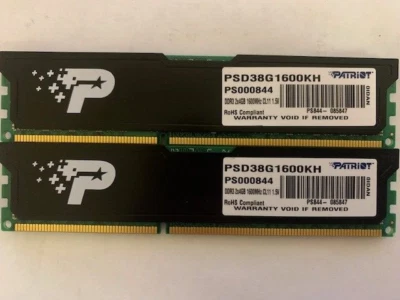PATRIOT 8GB (2X4GB) DDR3-1600MHz PC3-12800 1.5V UDIMM PSD38G1600KH - Image 1 of 2
