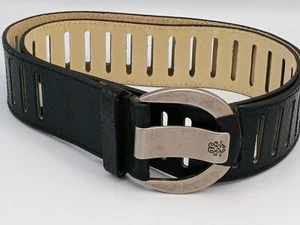 Jessica Simpson Cintura Extra Larga Donna Nera Fibbia Argento NUOVA Regolabile  - Foto 1 di 7