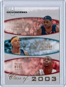 2007-08 FLEER HOT PROSPECTS CLASS OF 2003 - LEBRON & CARMELO & D WADE #ED /2003 - Picture 1 of 2