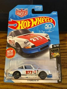2018 Hot Wheels #115 '71 PORSCHE 911 Nightburnerz 10/10 White Diecast Car - Picture 1 of 2