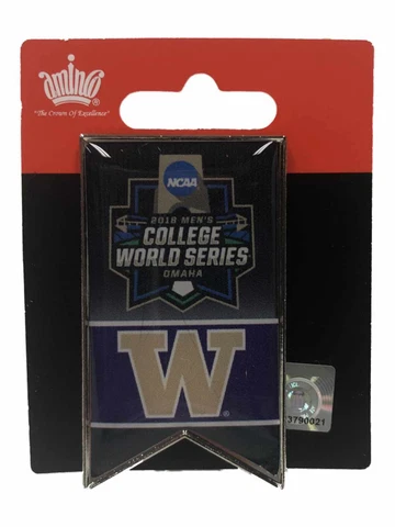 Washington Huskies 2018 College World Series CWS Aminco Banner Lapel Pin Cover