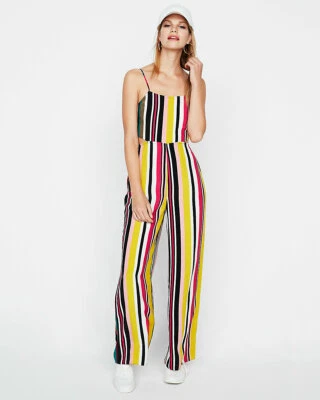 НОВЫЙ ЭКСПРЕСС В ПОЛОСКУ ВЫРЕЗ ТКАНЫЙ КОМБИНЕЗОН SZ XS ОЧЕНЬ МАЛЕНЬКИЙ - Изображение 1 из 2