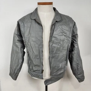 Chaqueta de cuero genuino gris Harlin vintage para hombre talla 38 - Imagen 1 de 9