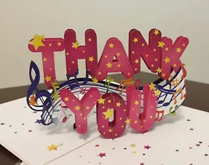 ❤️ 3D Pop Up Karte Danke Bunt Thank You Dankeschön Dankeskarte - Bild 1 von 3