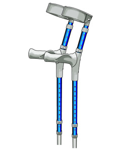 Comfy Anatomic / Ergonomic Grip Coloured Crutches - Full Cuff - (Pair)