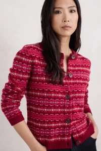 Seasalt Women's Cardigan - red Percella Cove Fair Isle Cardigan - Regular - Pala - Picture 1 of 5