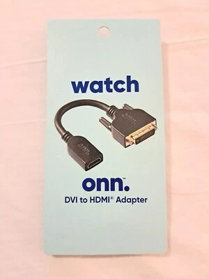 ONN DVI to HDMI Adapter Connects to TV Projector PC Monitor-NEW - Image 1 of 3