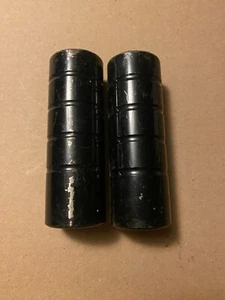 2 Black BMX Freestyle 4.25" Pegs 3/8" Axle BMX Freestyle Pegs Black Vtg Lines - Picture 1 of 5