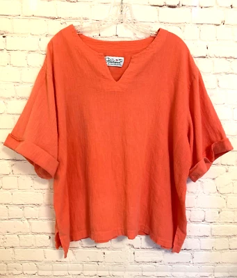 BANDA VINTAGE MUJER! Top de algodón arrugado naranja XL (?) Foto 1 de 4