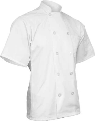 Chef Coat Half Sleeves Jacket Restaurant Kitchen Cooking Work Uniform for Men - Image 1 of 4