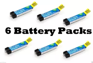 Latest E-flite 150mAh 1S 3.7V 45C LiPo 6 Pcs Battery BLADE MSRX PARKZONE NAO CPX - Picture 1 of 1