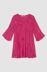 $98 Billabong Girl's Pink Divine Child Damask Surplice Mini Dress Size L - Picture 1 of 2