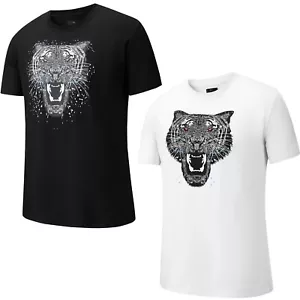 Neu Herren T-Shirt Tiger Premium Baumwolle Tee Growler schwarz & weiß Designerwear - Bild 1 von 20