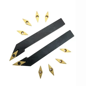 2pcs 1/2" Indexable Metal Lather Turning Tool Holder+VCMT110304/VCMT32.51 insert - Picture 1 of 10