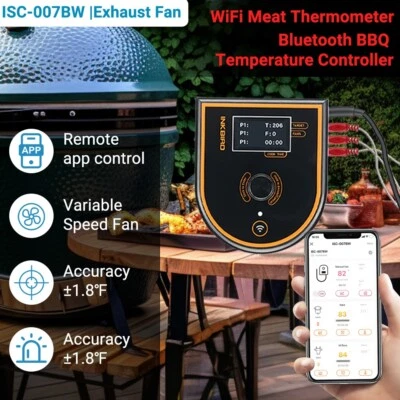 Inkbird BBQ Smoker Controller Meat Thermometer WiFi Bluetooth Exhaust Fan Grill - Immagine 1 di 4