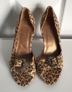 Mujer Damas I ❤️ Modelo Niña Estampado Leopardo Imitación Gamuza Tacón Alto Zapatos Talla 5 38 - Imagen 1 de 11