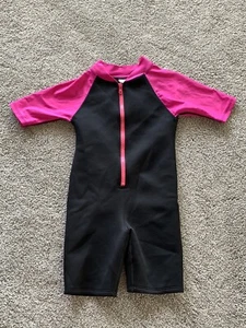 Girls TUGA Snorkel Shorty Sunwear Swim Neoprene Suit Hot Pink/black sz 5 - Picture 1 of 4