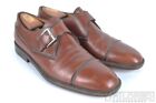 A.Testoni Solid Brown Leather Mens Monk Strap Loafer Dress Shoes - 10 M