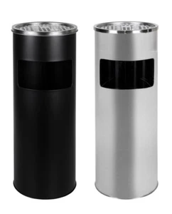 2 in 1 Standaschenbecher mit Mülleimer, Stahl, 61cm, 45L, Aschenbecher - Bild 1 von 23
