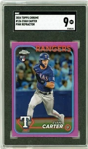 EVAN CARTER - Rangers - 2024 Topps Chrome Pink Refractor Rookie - SGC 9 Mint - Bild 1 von 2