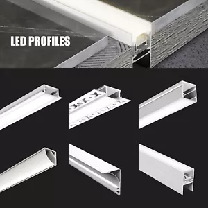 2M LED Profiles Aluminium Channel With Diffuser For LED Strip Light V/U-Shape - Picture 1 of 32