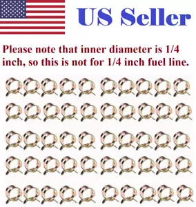 50pcs 1/4" 6mm (ID) Spring clip Fuel Oil Line Silicone Vacuum Hose Clamp - Foto 1 di 2