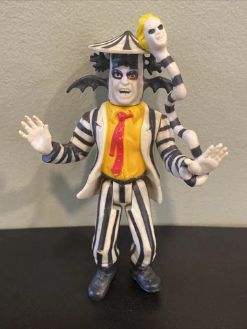 Beetlejuice Showtime Vintage 5" Action Figure Kenner 1989 W/ Extending Head Cover