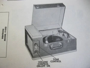 PENTRON F-100 PHONOGRAPH PHOTOFACT - Picture 1 of 1