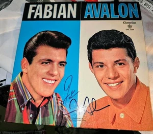 Fabian & Frankie Avalon Signed  LP ... with UACC COA ... - Picture 1 of 12