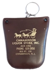 Cinnaminson Liquor Store Inc Advertising Vintage Keychain Change Purse - Picture 1 of 5