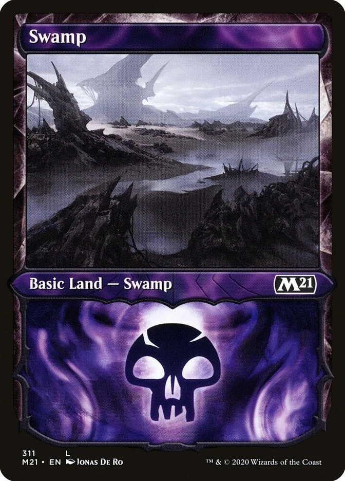 MTG Swamp (311) (Showcase) [Core Set 2021] Lightly Played Magic - Image 1 of 1