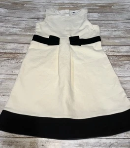 Janie and Jack Girls 8 Cream Black Ponte Bow Sleeveless Dress "French Voyage" - Picture 1 of 6