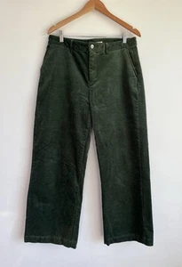 TRENERY Sz 12 Jeans Green Corduroy Wide Leg - Picture 1 of 4
