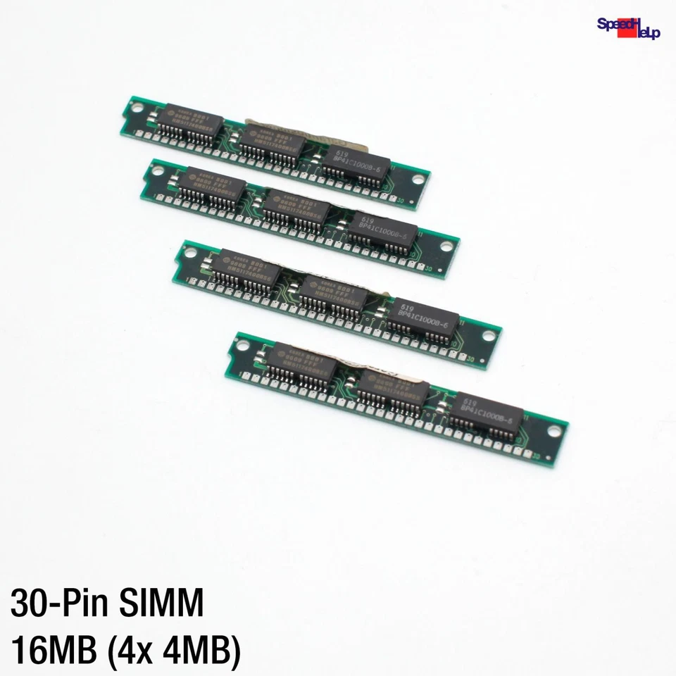 4X 4MB SIMM 16MB RAM HYUNDAI HM5117400BS6 30-PIN FOR 80386 386 486 OK - Image 1 of 3