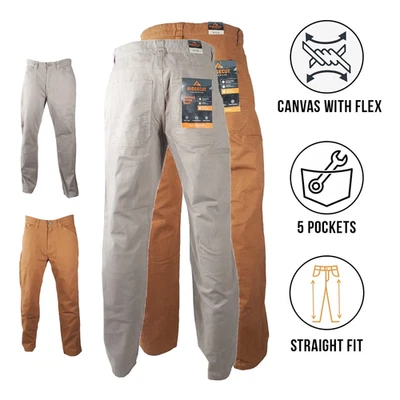 Pantalones de trabajo Ridgecut para hombre calce recto tiro medio lona Foto 1 de 4