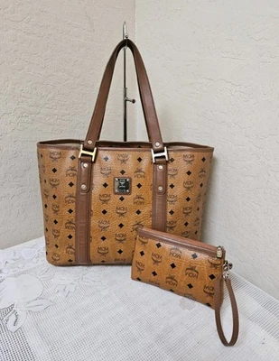 MCM Cognac Monogram With Pouch Shoulder Tote Bag - Image 1 of 4