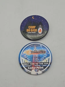 Rare Cedar Point Top Thrill Dragster Button First To The Top W/ Bonus Pin  - Picture 1 of 6