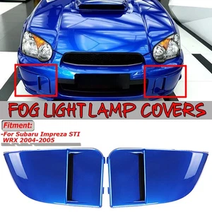 For 2004-2005 Subaru Impreza WRX STi Blue Front Fog Light Bumper Bezel Cover Cap - Picture 1 of 7