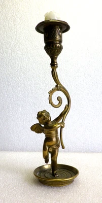 Ancien bougeoir angelot ,Art déco ,empire , - Photo 1/4