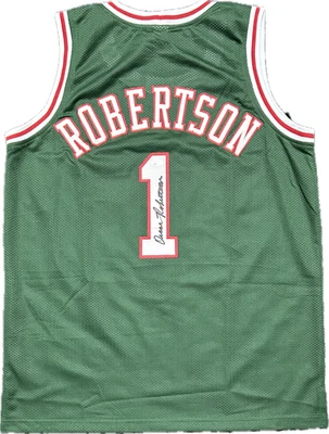 Oscar Robertson Signed Autographed Green Jersey JSA Authenticated - Image 1 of 3