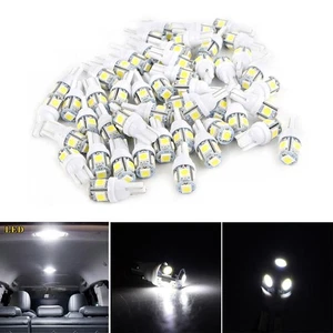 50x Pure White T10 168 194 5050 5SMD LED Interior Dome Map License Light Bulb - Picture 1 of 12