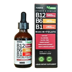 B12 und B6 Liquid Tropfen, B12 Sublingual B Complex - B 12 5000mcg - Bild 1 von 10