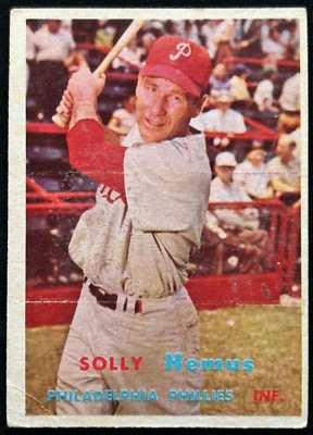 1957 Topps #231 SOLLY HEMUS Philadelphia Phillies MLB baseball card VG/EX - Image 1 of 2