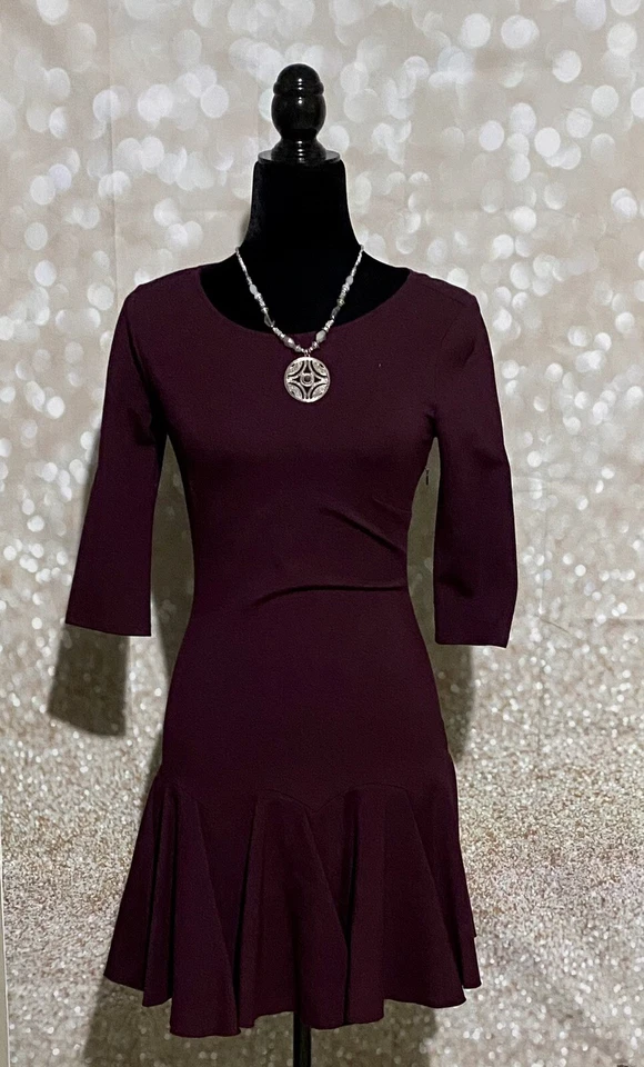 Halston Heritage плиссированные понте мини-платье sz XS  - Изображение 1 из 4